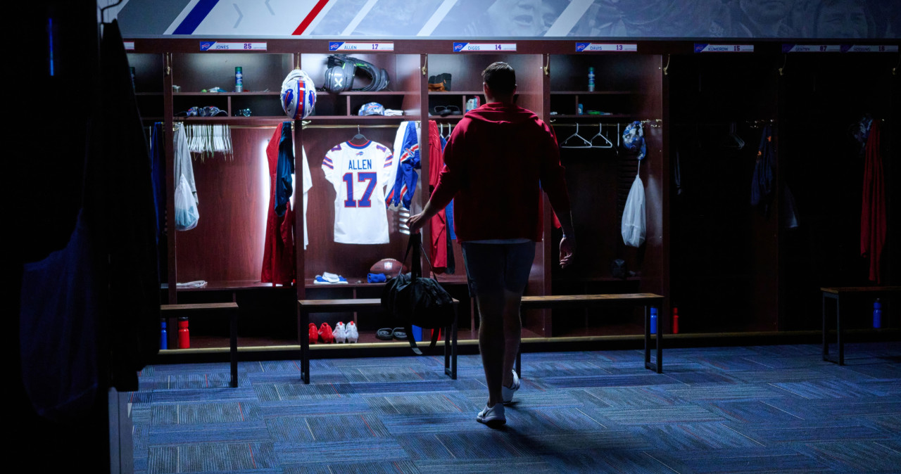 Josh Allen in the Locker Room