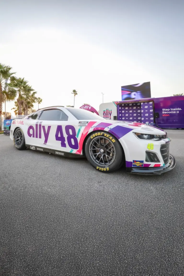 The Ally 48 NASCAR in the Ally experiential footprint for a race