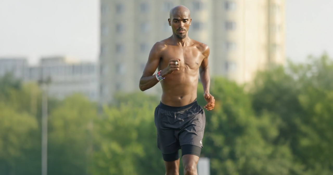 Sir Mo Farah running in Chicago